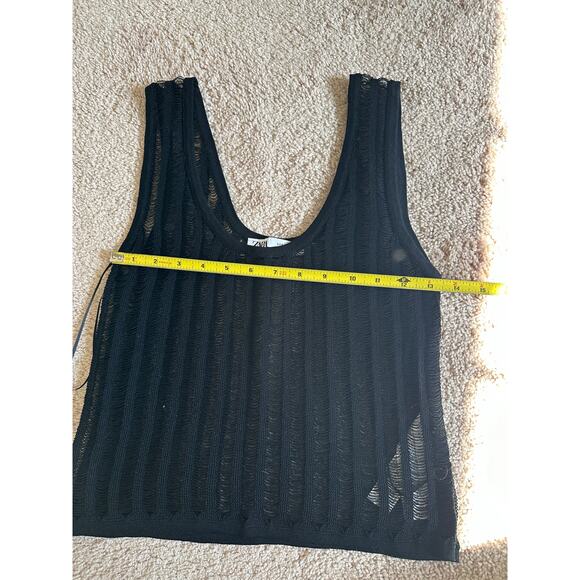 Zara black see-through tank top, size S - Picture 7 of 11